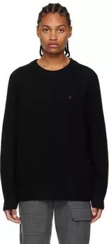 Черный свитер с вышивкой Helmut Lang