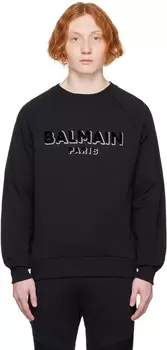 Черный свитшот с флоком Balmain