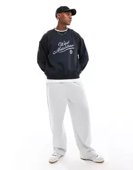 Черный свободный свитер с графическим принтом Cotton:On
