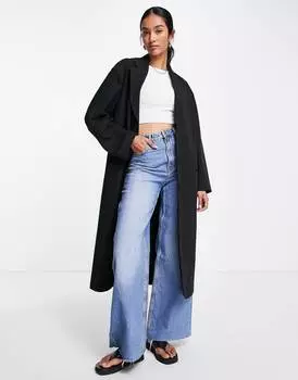 Черный удлиненный блейзер Topshop
