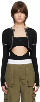 Черный укороченный кардиган Alexander Wang