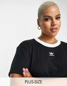 Черный укороченный топ adidas plus