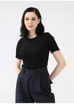 Черный женский свитер с круглым вырезом Pierre Cardin