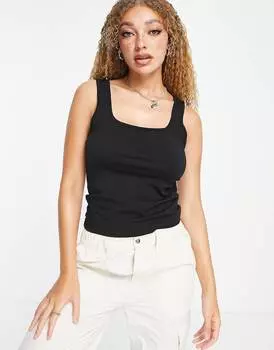 Черный жилет с вырезами спереди и сзади ASOS DESIGN Hourglass