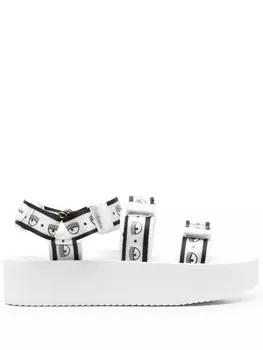 Chiara Ferragni сандалии Logomania на платформе, белый
