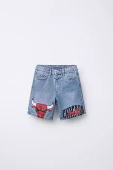 Чикаго буллз нба джинсовые шорты-бермуды ZARA, светло-синий