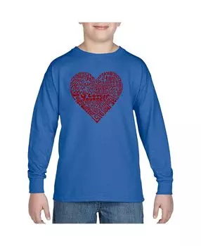 Лонгслив Child Love Yourself Word Art LA Pop Art, синий