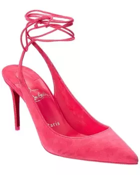 Christian Louboutin на шнуровке Kate 85 Замшевые туфли, розовый