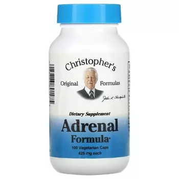 Christopher's Original Formulas средство для поддержки надпочечников 425 мг, 100 вегетарианских капсул