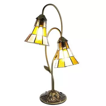 Clayre & Eef Tiffany Настольная лампа 35x18x61 см бежевый пластик стекло Clayre&Eef