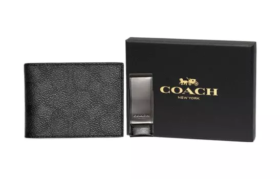 COACH Кошелек Boxed PVC Wallet Set And Wallet Mini Men's Black