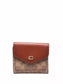 Coach кошелек с монограммой, коричневый