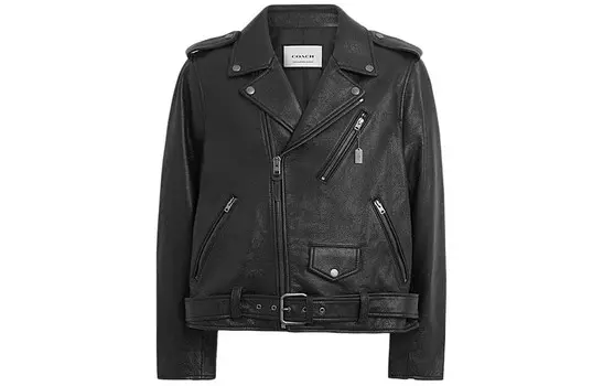 COACH Мужская кожаная куртка, цвет Black