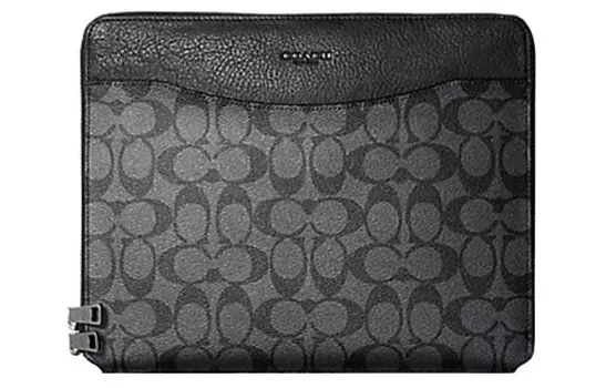 COACH Мужской клатч Tech Case Coated Canvas, серый и черный