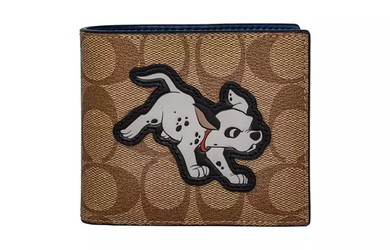 COACH Мужской кошелек 3 в 1 из полиэстера, коричневый, от Disney Collaboration