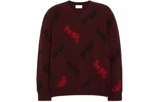 COACH Мужской свитер, цвет Burgundy
