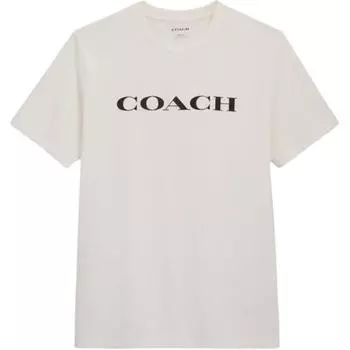 COACH Обычная женская футболка белого цвета