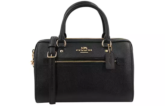 COACH Сумка-бостон Rowan Cross Grain Leather, сумка на одно плечо, сумка через плечо, женская, чисто-черная