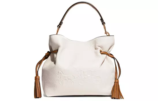 COACH Сумка через плечо Andy Cow из коровьей кожи, женская, белого цвета, среднего размера