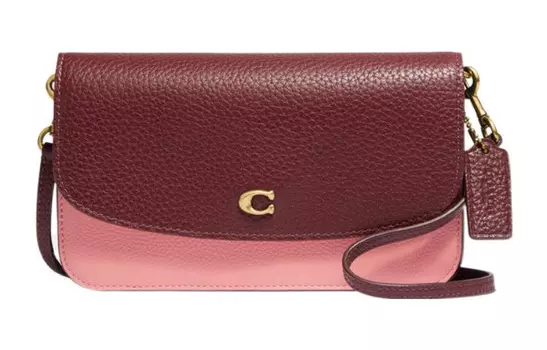 COACH Сумка через плечо Hayden Delicate из шагреневой кожи, маленькая женская, красного и розового цвета