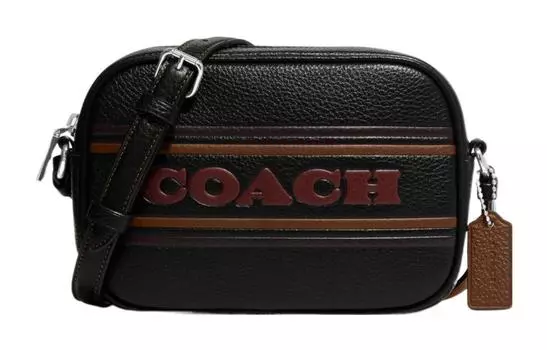 COACH Сумка для фотоаппарата Jamie Grained Leather, наплечная сумка через плечо, мини, женская, черная
