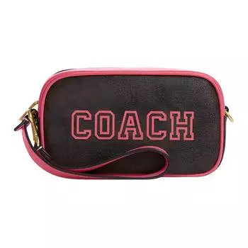 COACH Сумка-клатч Jamie из искусственной кожи, небольшого размера, женская, коричневого и арбузного цвета