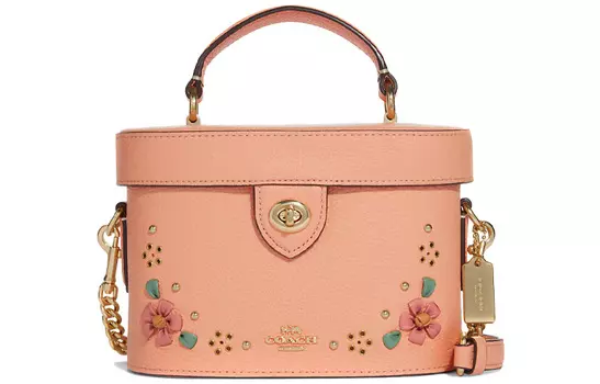 COACH Сумка-коробка Kay Leather Small Square Bag, сумка-коробка, сумка через плечо, женская, цвет хаки