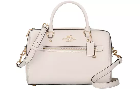 COACH Сумка-мешок Rowan Leather Boston, сумка-ведро, сумка на плечо, дамская сумочка, сумка через плечо, женская сумка Tubas Chalk White