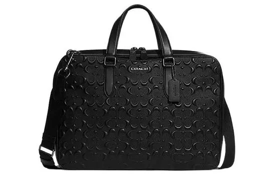 COACH Сумка-портфель Graham из телячьей кожи, большого размера, мужская, черная