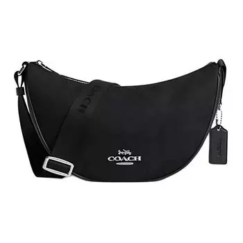 COACH Сумка-туба PACE из ткани с коровьей кожей, женская, черная