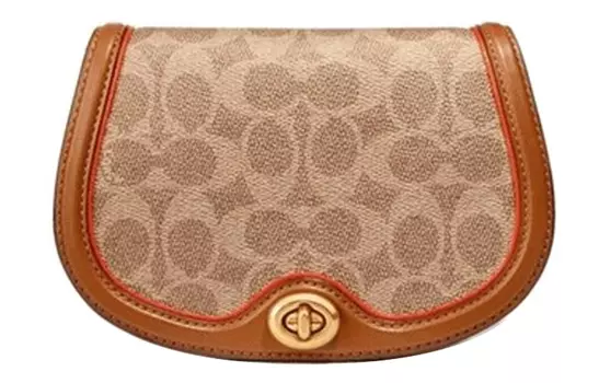 COACH Сумки-седла из коровьей кожи, сумки-чехлы, поясная сумка, небольшого размера, женская, коричневого цвета
