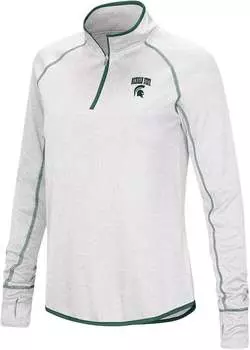Colosseum Женский белый пуловер Michigan State Spartans с молнией