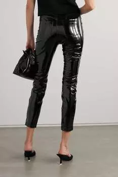COMMANDO Узкие брюки из искусственной лакированной кожи, черный