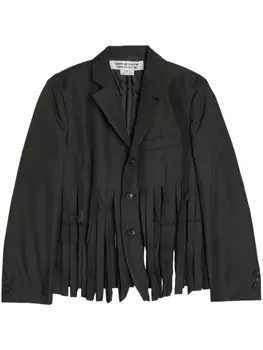 Comme Des Garons Comme Des Garons однобортный блейзер с бахромой, черный