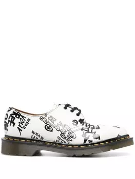 Comme Des Garons Comme Des Garons туфли дерби с принтом из коллаборации с Dr. Martens, белый