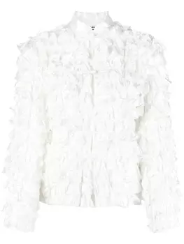 Comme Des Garons Comme Des Garons жакет с воротником-стойкой и оборками, белый