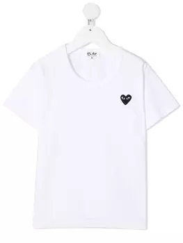 Comme des Garons футболка с вышитым логотипом, белый