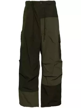 Comme des Garons Homme брюки в стиле пэчворк, зеленый