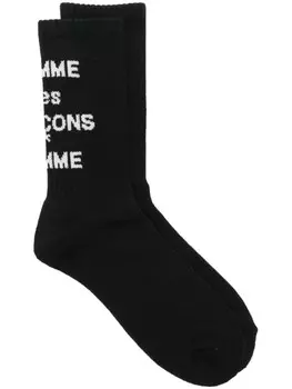 Comme des Garons Homme носки с логотипом-жаккардом, черный