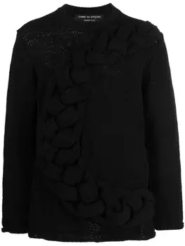 Comme des Garons Homme Plus джемпер фактурной вязки, черный