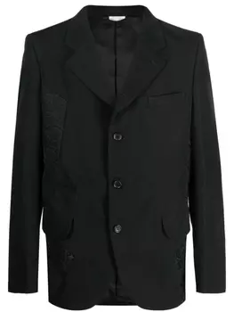 Comme des Garons Homme Plus однобортный пиджак со вставками, черный