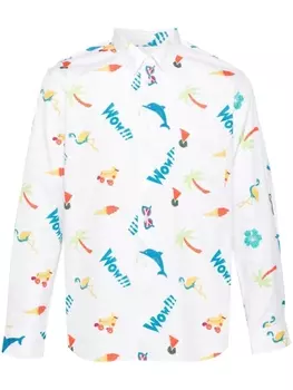 Comme des Garons Homme Plus рубашка с графичным принтом, белый