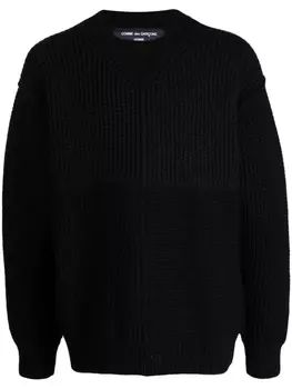 Comme des Garons Homme шерстяной джемпер с длинными рукавами, черный