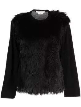Comme Des Garons лонгслив с мехом, черный