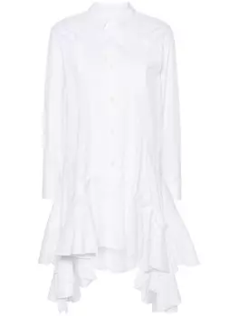 Comme Des Garons Мини-платье-рубашка с рюшами Comme Des Garons Comme Des Garons Comme Des Garons, белый