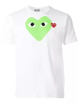 Comme Des Garons Play футболка с графическим принтом, белый
