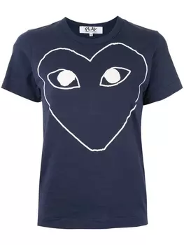 Comme Des Garons Play футболка с логотипом, синий
