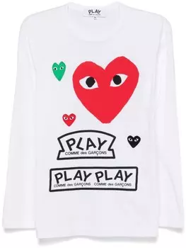 Comme Des Garons Play футболка с логотипом, белый