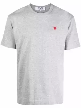 Comme Des Garons Play футболка с нашивкой, серый