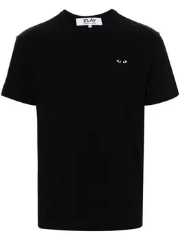 Comme Des Garons Play футболка с нашивкой, черный